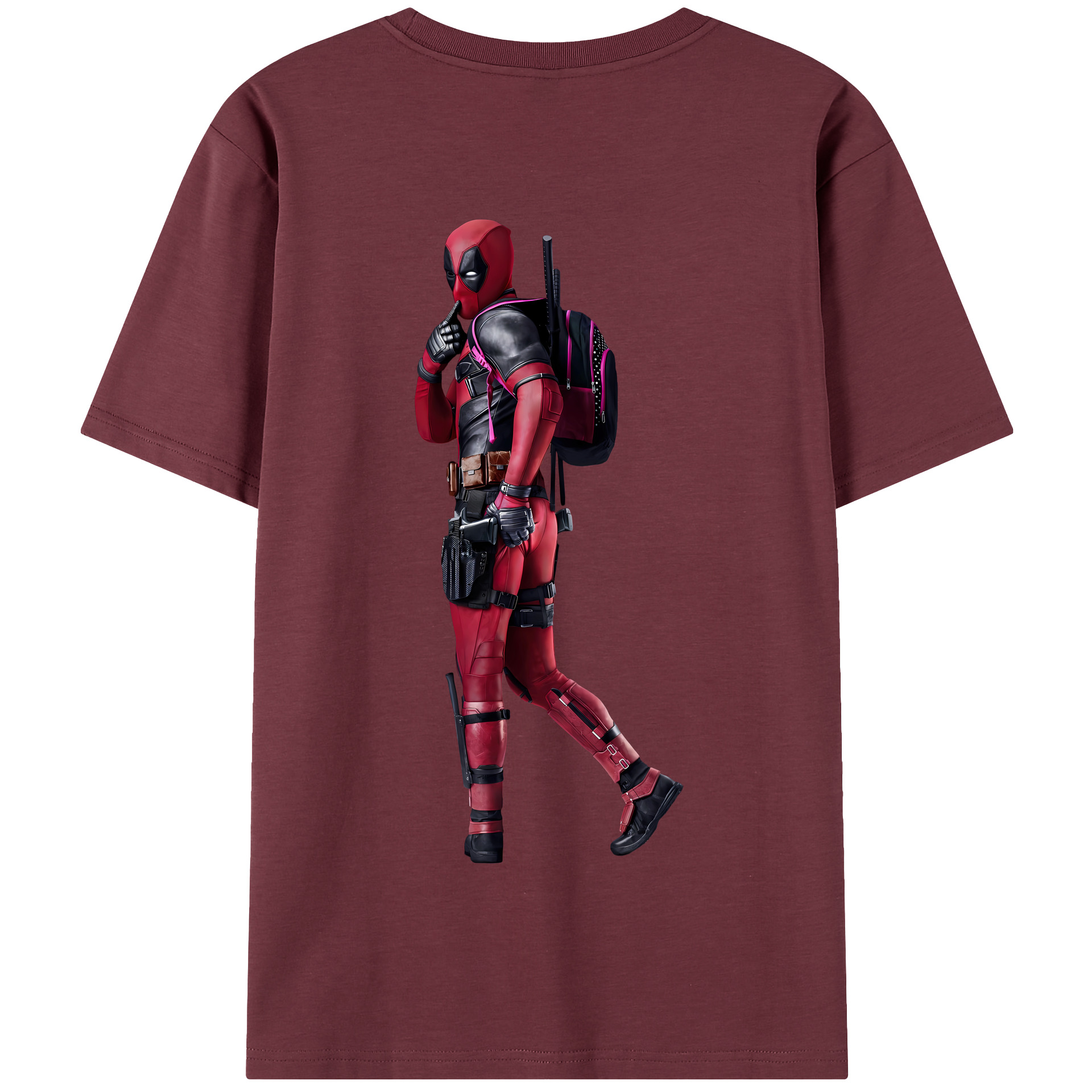 （画像用） Deadpool デッドプール 綿100％半袖Tシャツ（背面プリント）